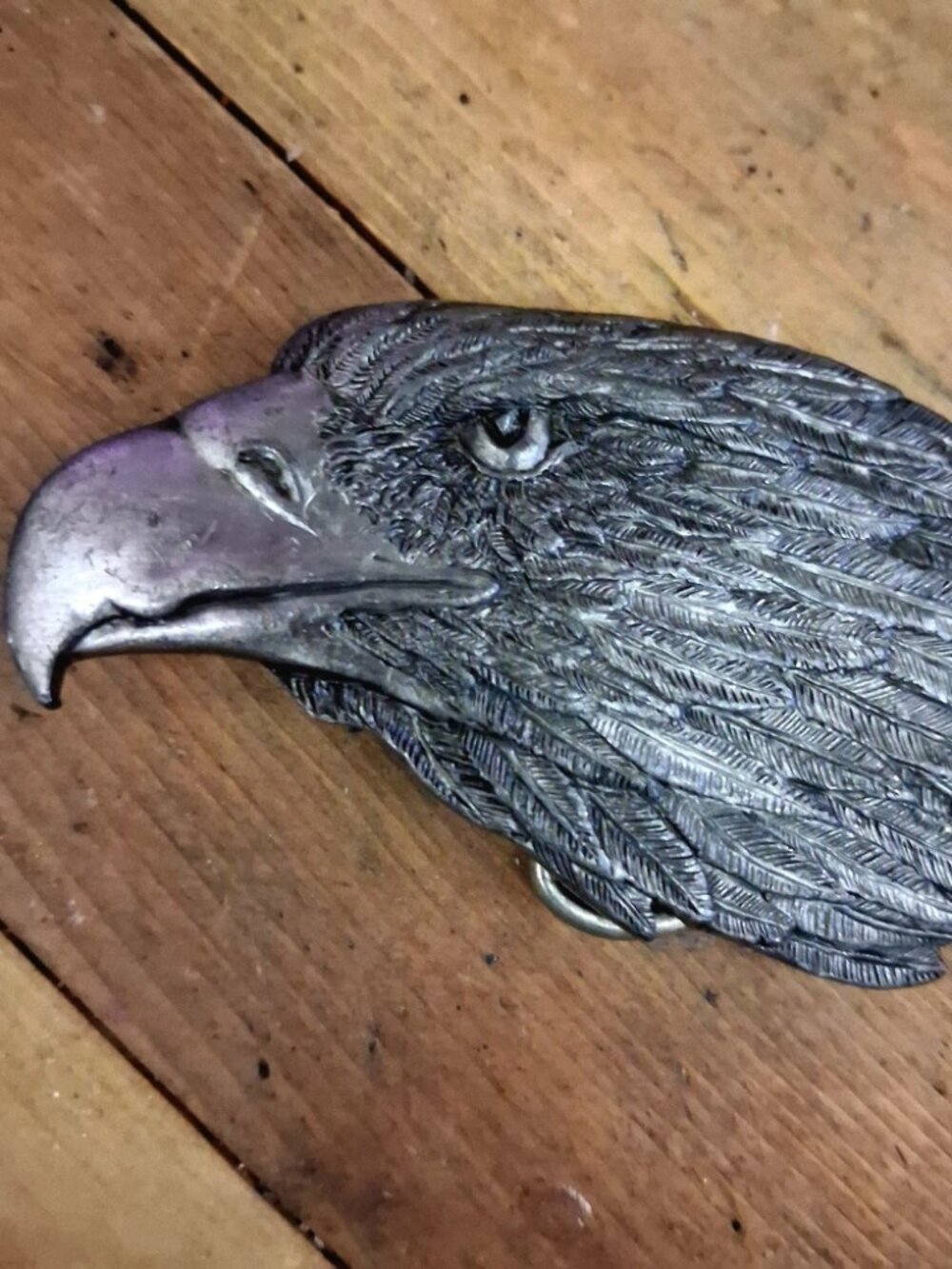 Vintage 1989 Siskiyou Pewter Eagle Head Belt Buckle USA A-85/S 3D Sculpted
